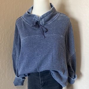 Anthropologie Mock Neck Blue Sweatshirt